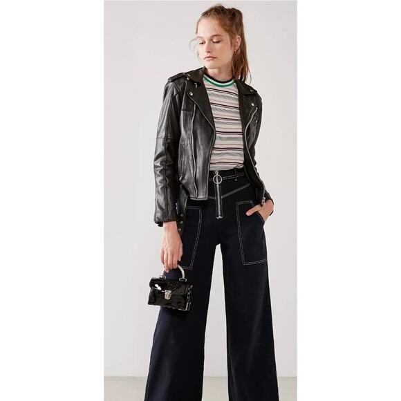 Urban Outfitters Project Social T retro Striped Tipped tee sz 8 Pink school girl - Picture 1 of 10